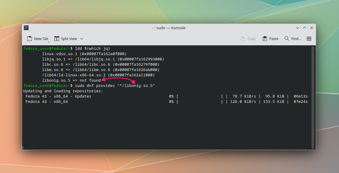 Install missing package on Fedora or RHEL Install missing package on Fedora or RHEL