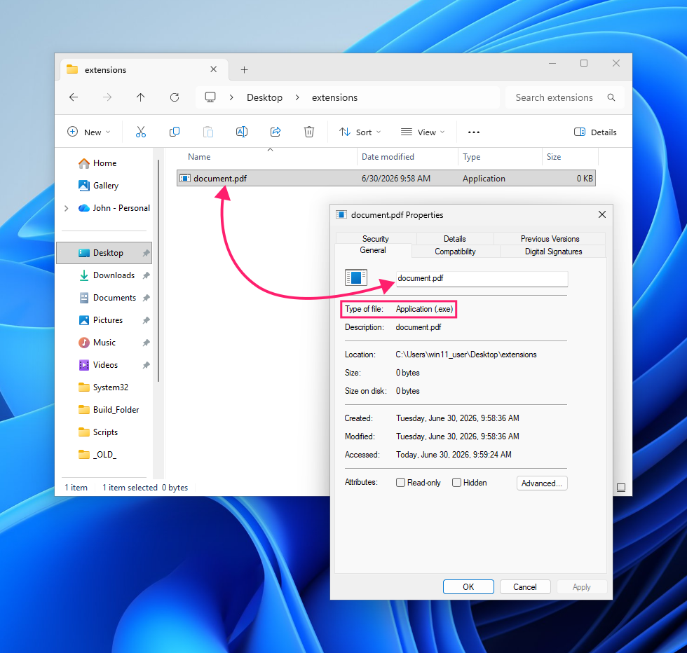 Malware exe disguised as a document pdf Malware exe disguised as a document pdf