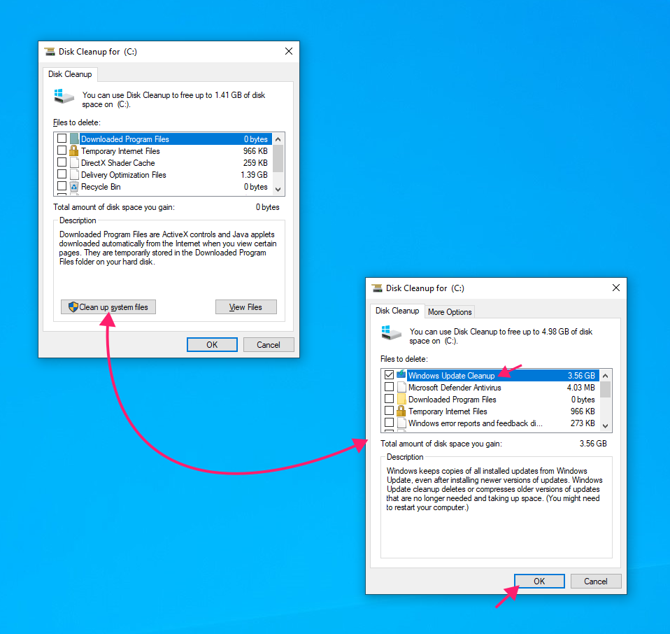 Open Disk cleanup Open Disk cleanup