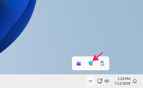 Open Windows Security from taskbar Open Windows Security from taskbar