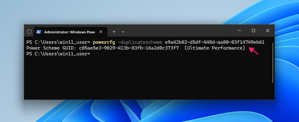 PowerShell command to unlock Ultimate Power Scheme