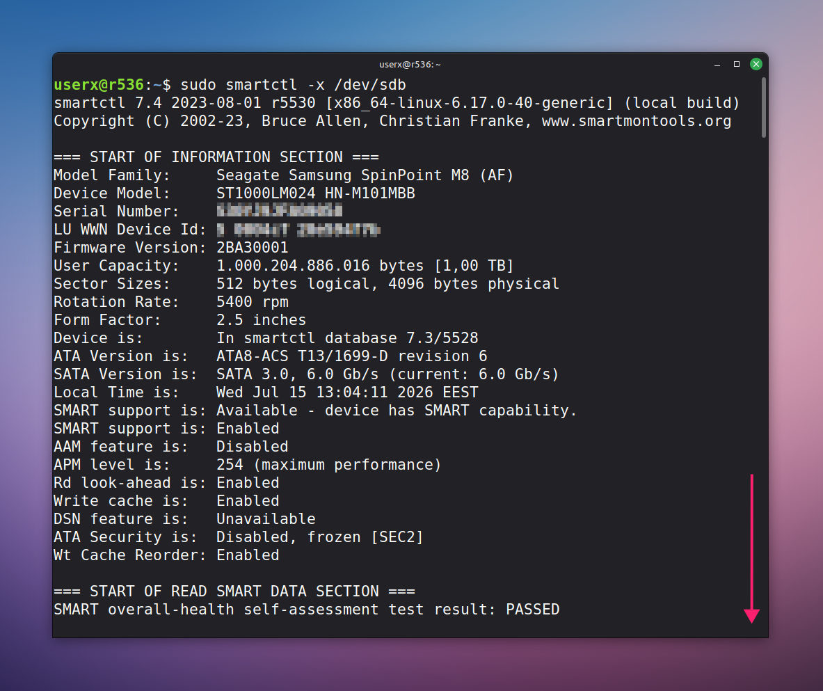 Quick pass fail harddrive check on Linux Quick pass fail harddrive check on Linux