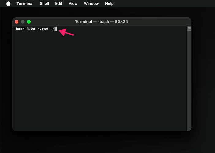 Reset NVRAM from macOS Recovery Mode