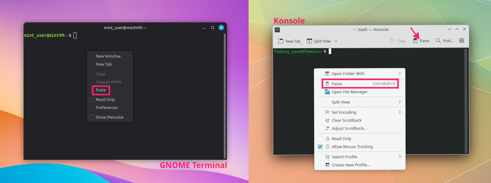 Right click paste in terminal Right click paste in terminal
