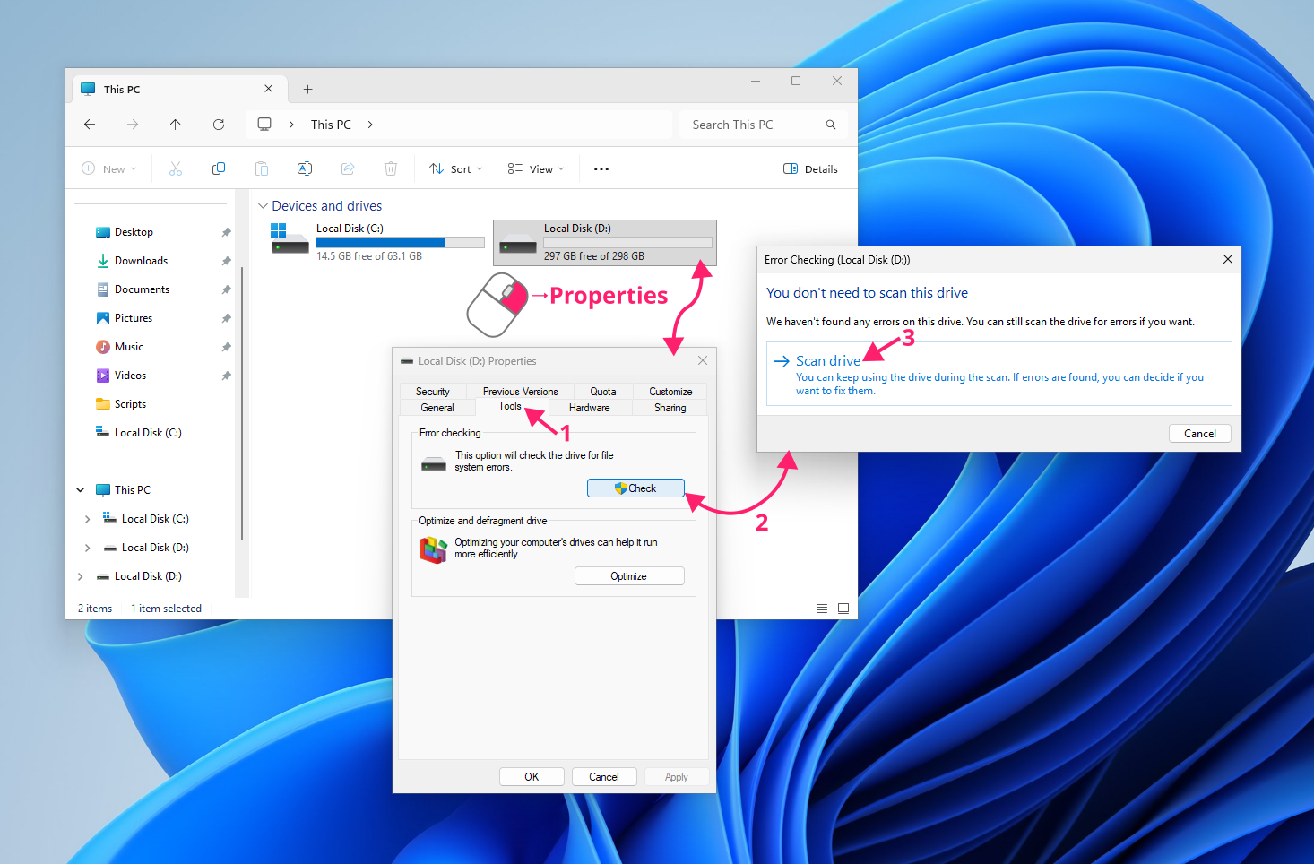 Scan harddrive on Windows Scan harddrive on Windows
