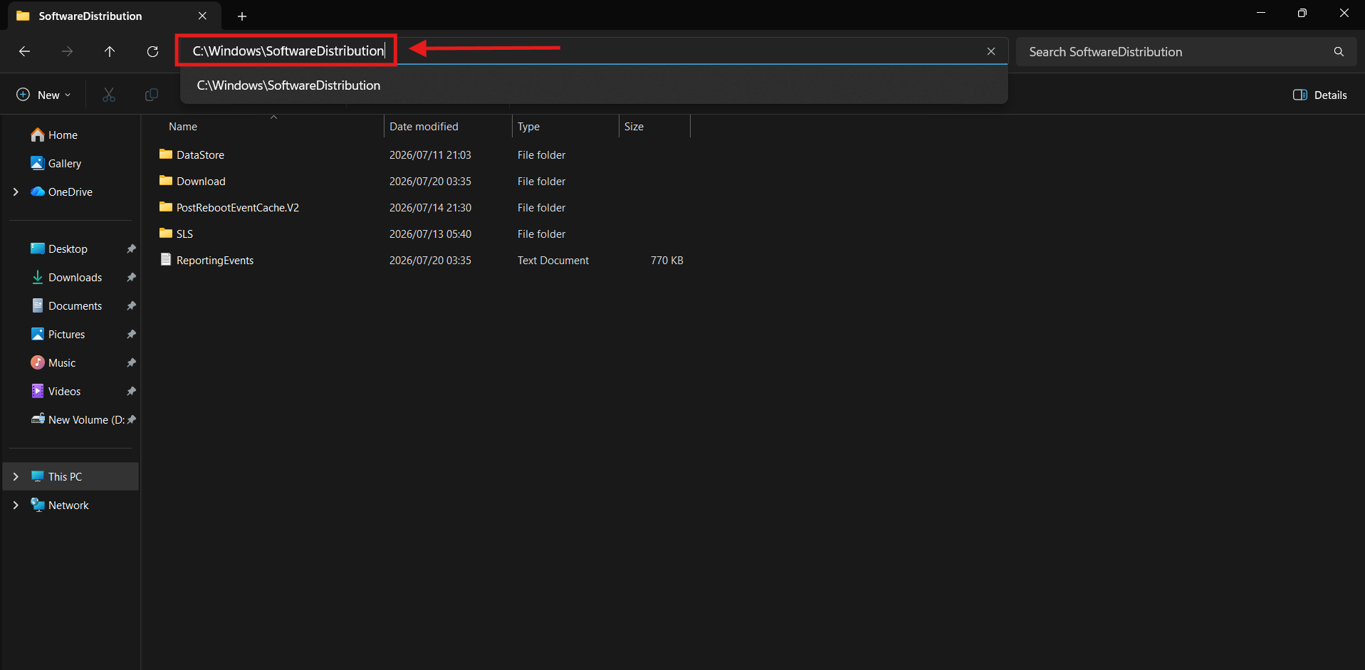 SoftwareDistribution folder SoftwareDistribution folder