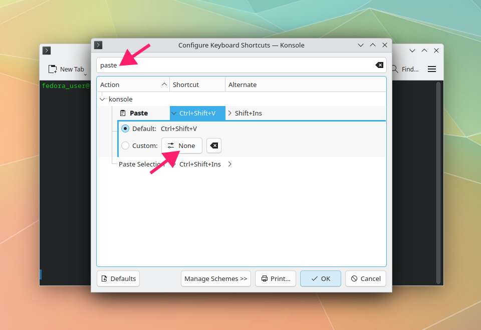 Update action in Konsole Update action in Konsole