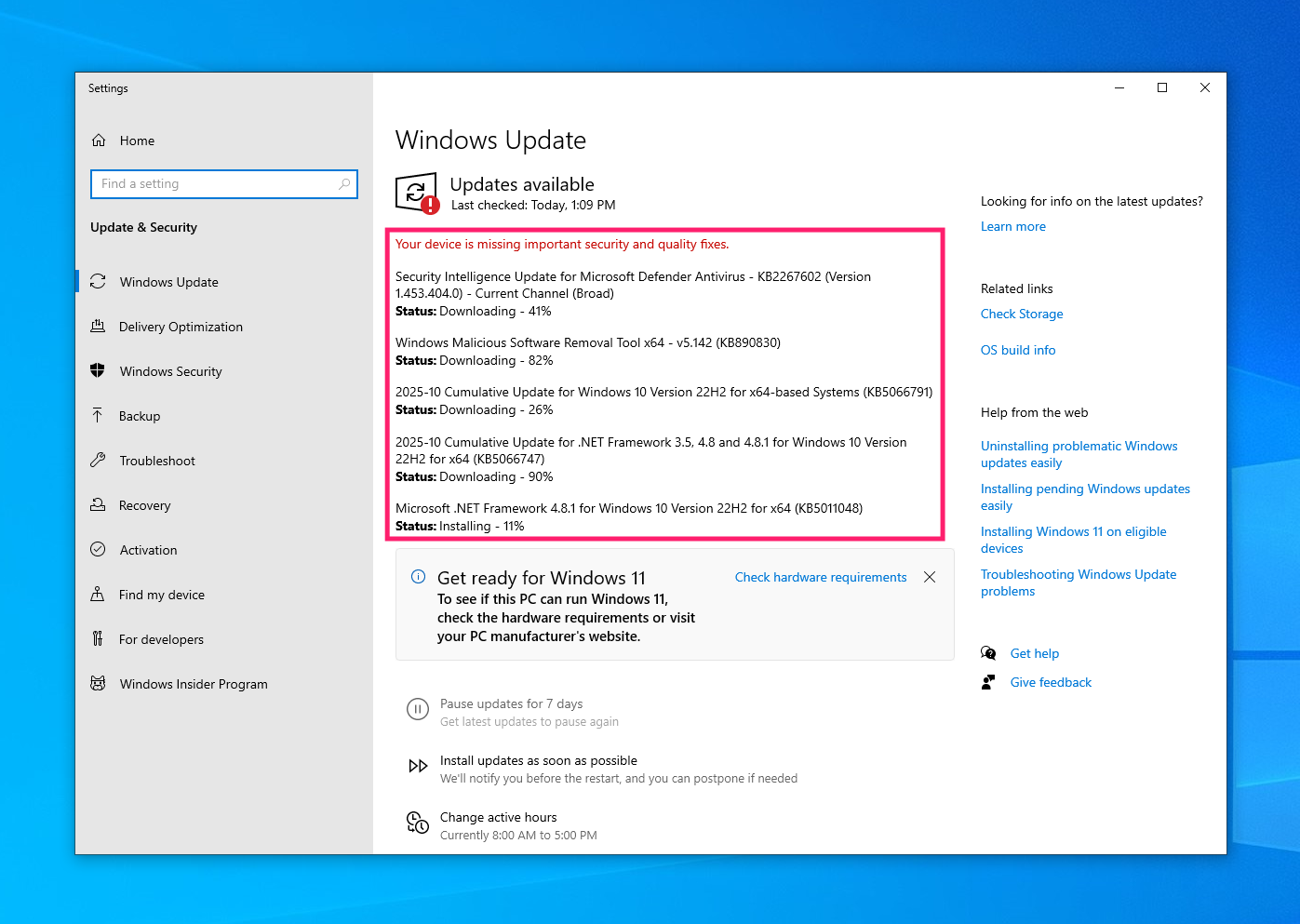 View Windows Updates from PC Health Check app View Windows Updates from PC Health Check app