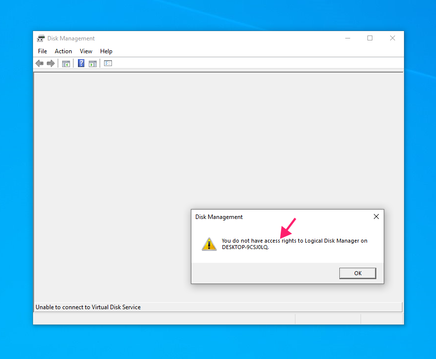 You do not have access rights error message You do not have access rights error message