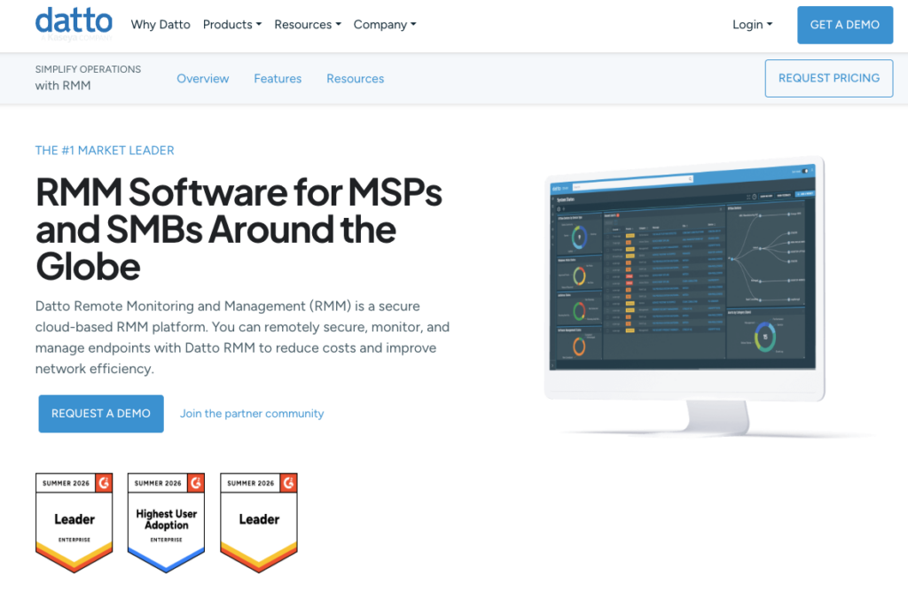 datto rmm homepage