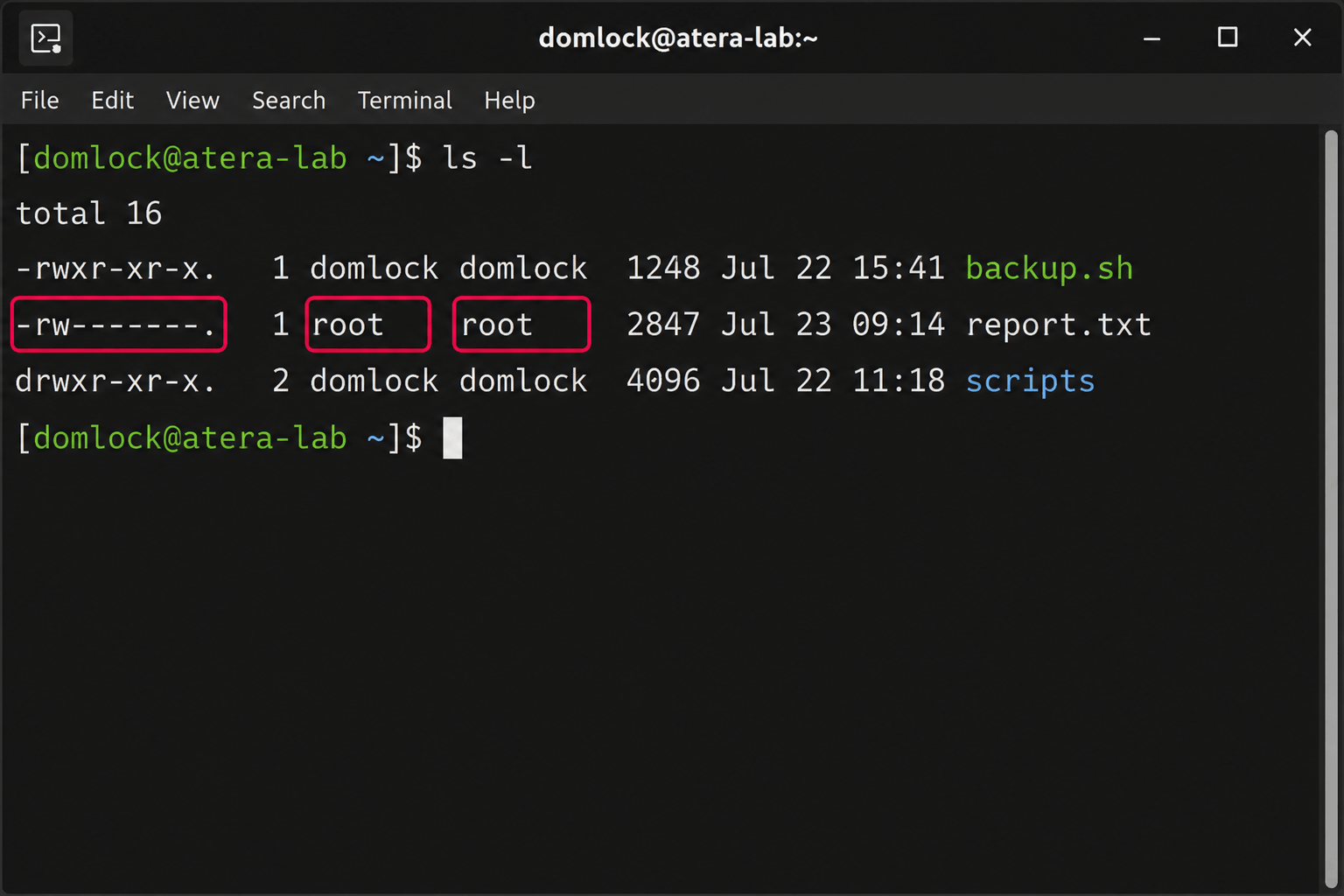 ls -l command on Linux ls -l command on Linux