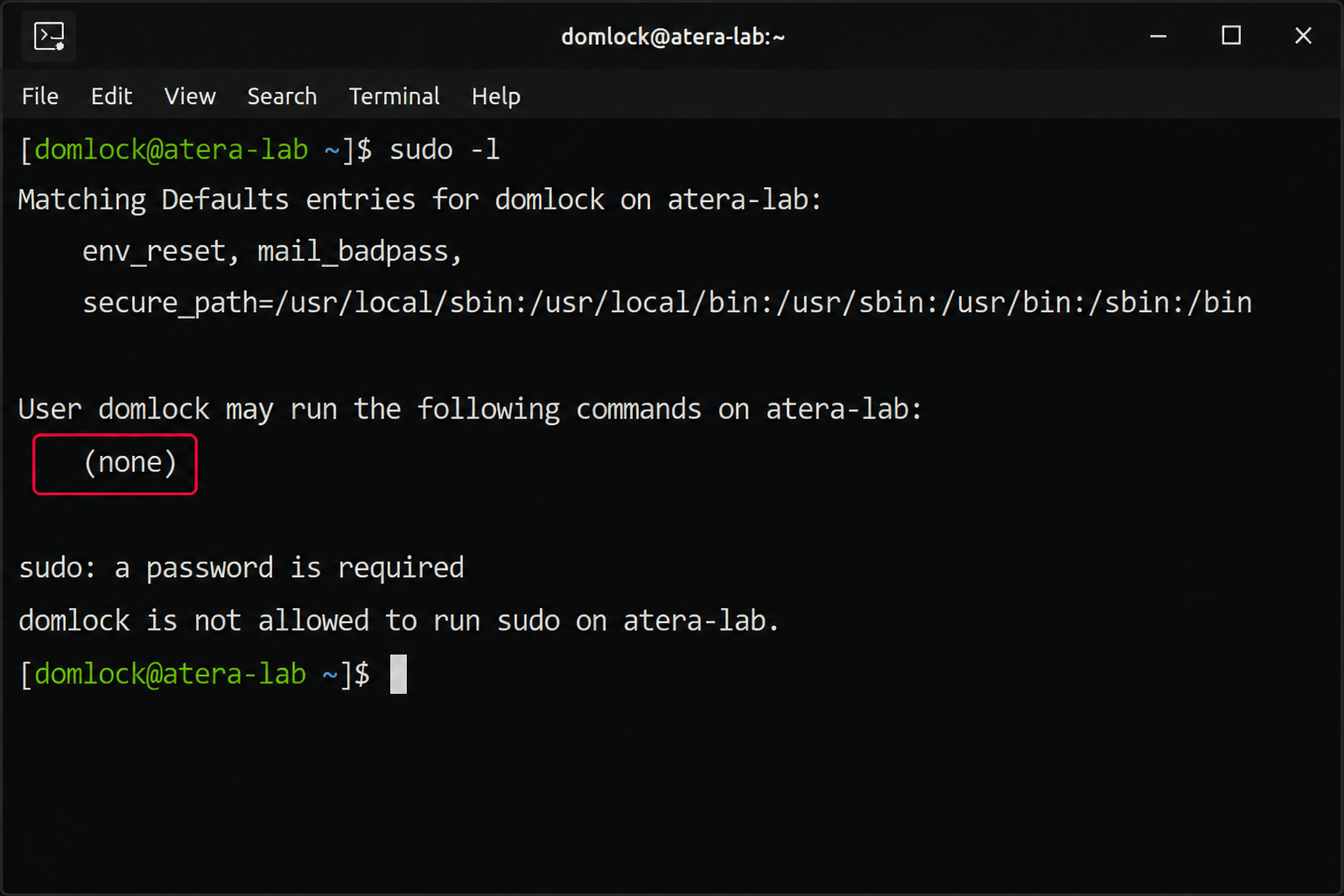 sudo -1 command sudo -1 command