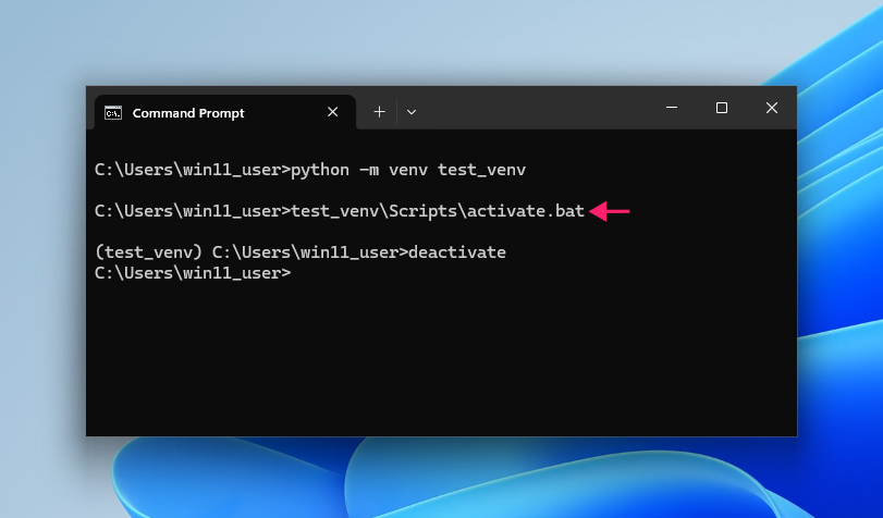 Activate venv in Command Prompt