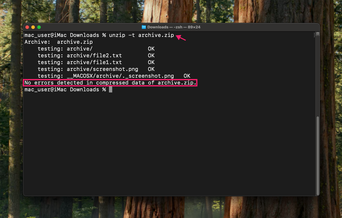 Check archive integrity on macOS Check archive integrity on macOS