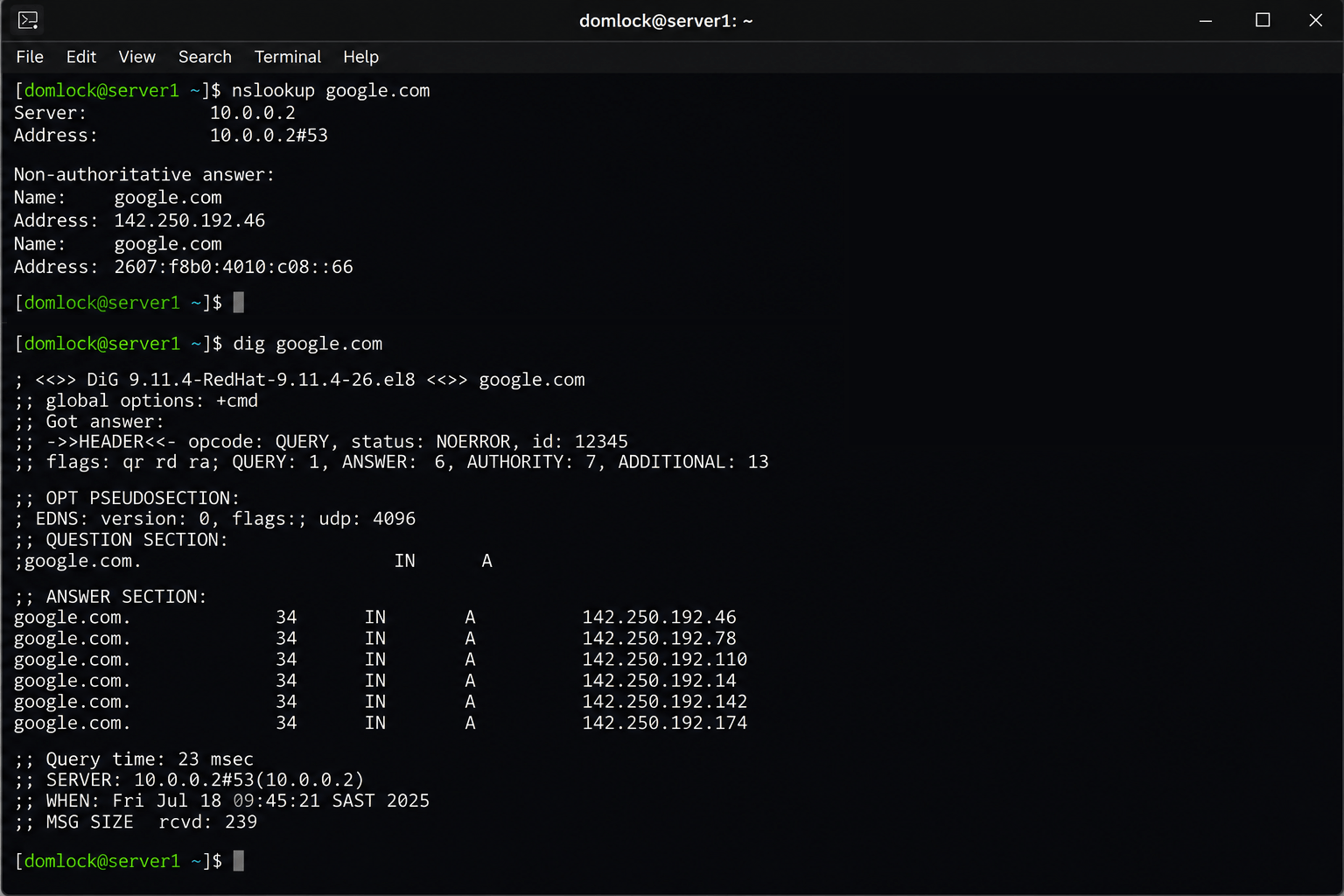 Confirm DNS resolution Confirm DNS resolution