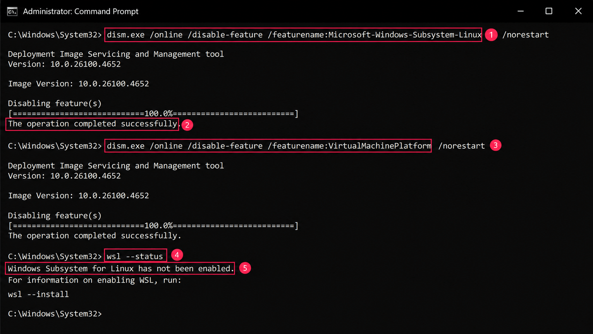 Disable WSL through Control Panel