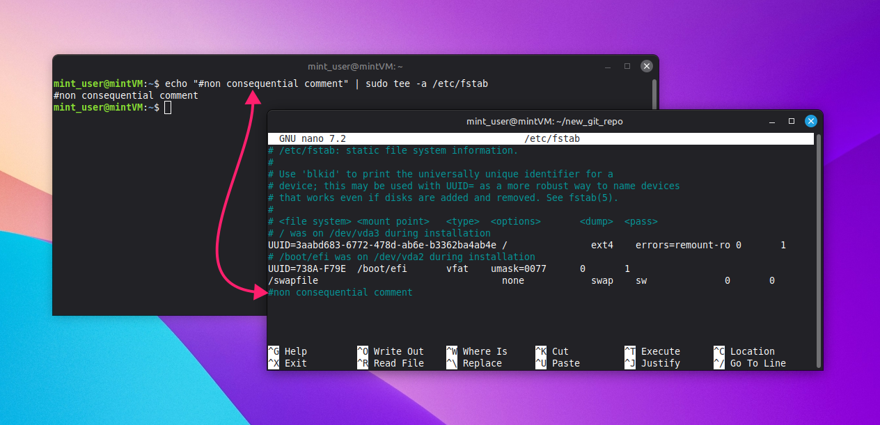 Echo command for elevated privileges Echo command for elevated privileges