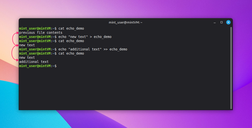 Echo command on Linux Echo command on Linux