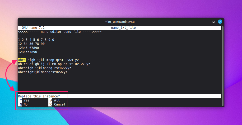 Edit commands through nano Edit commands through nano