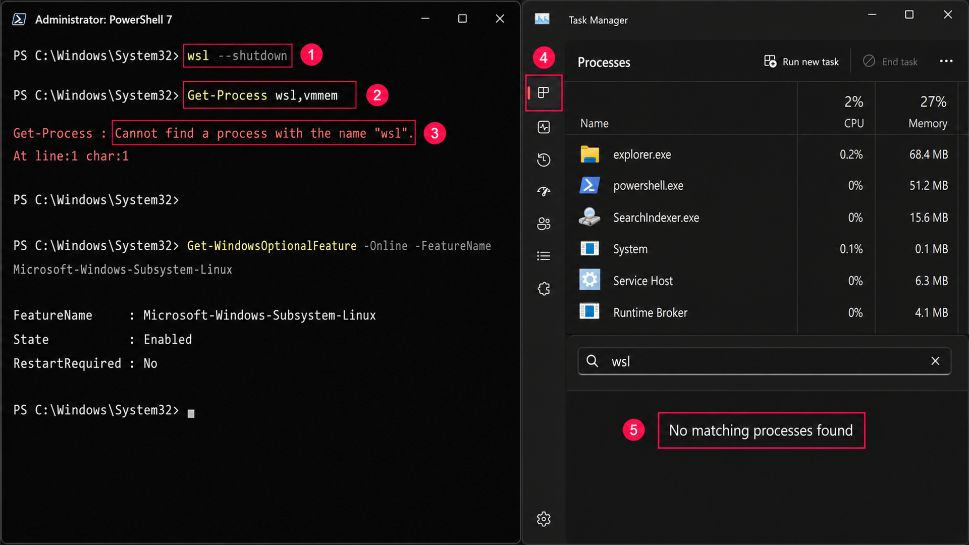 Fixing a hanging WSL disable