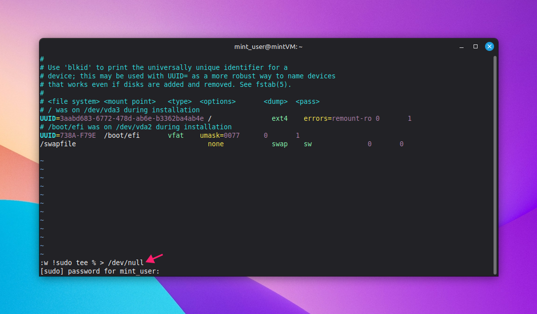 Force save on restricted file in vim or vi Force save on restricted file in vim or vi
