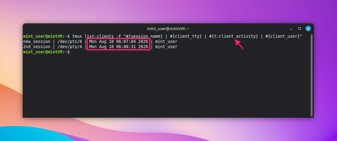 Identify idle clients command Identify idle clients command