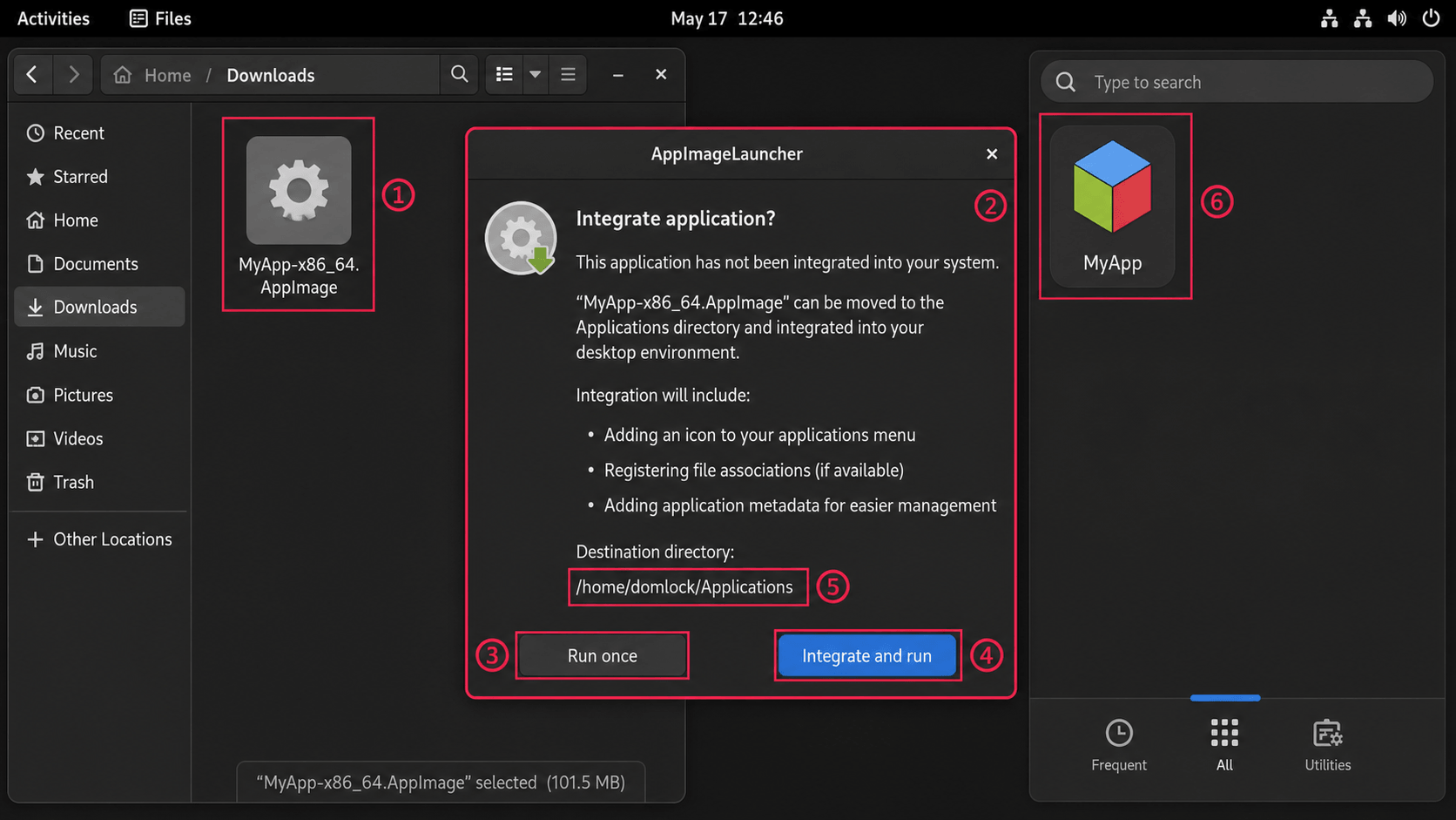 Install AppImage with AppImageLauncher Install AppImage with AppImageLauncher