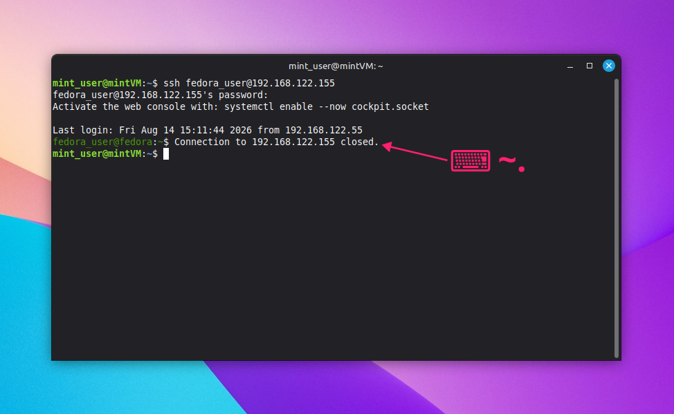 Keyboard command to terminate an unresponsive SSH session