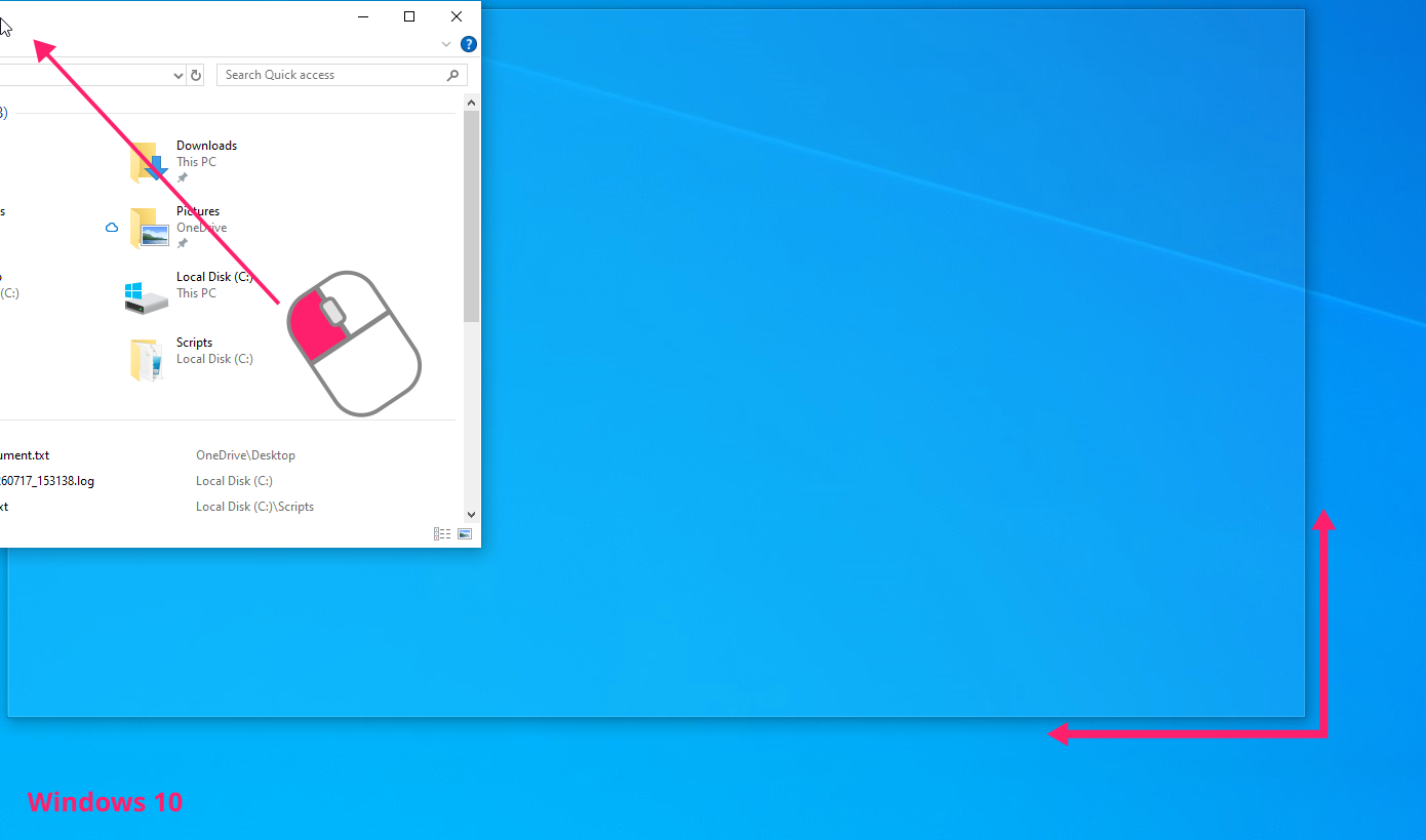 Manual drag-and-drop Windows 10