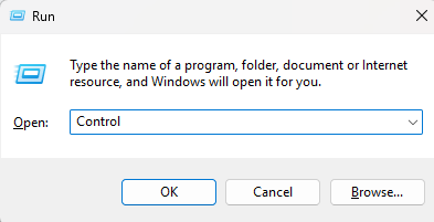 Open Control Panel through Windows dialog Open Control Panel through Windows dialog