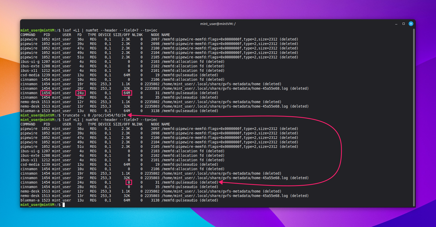 Reclaim file space on Linux Reclaim file space on Linux