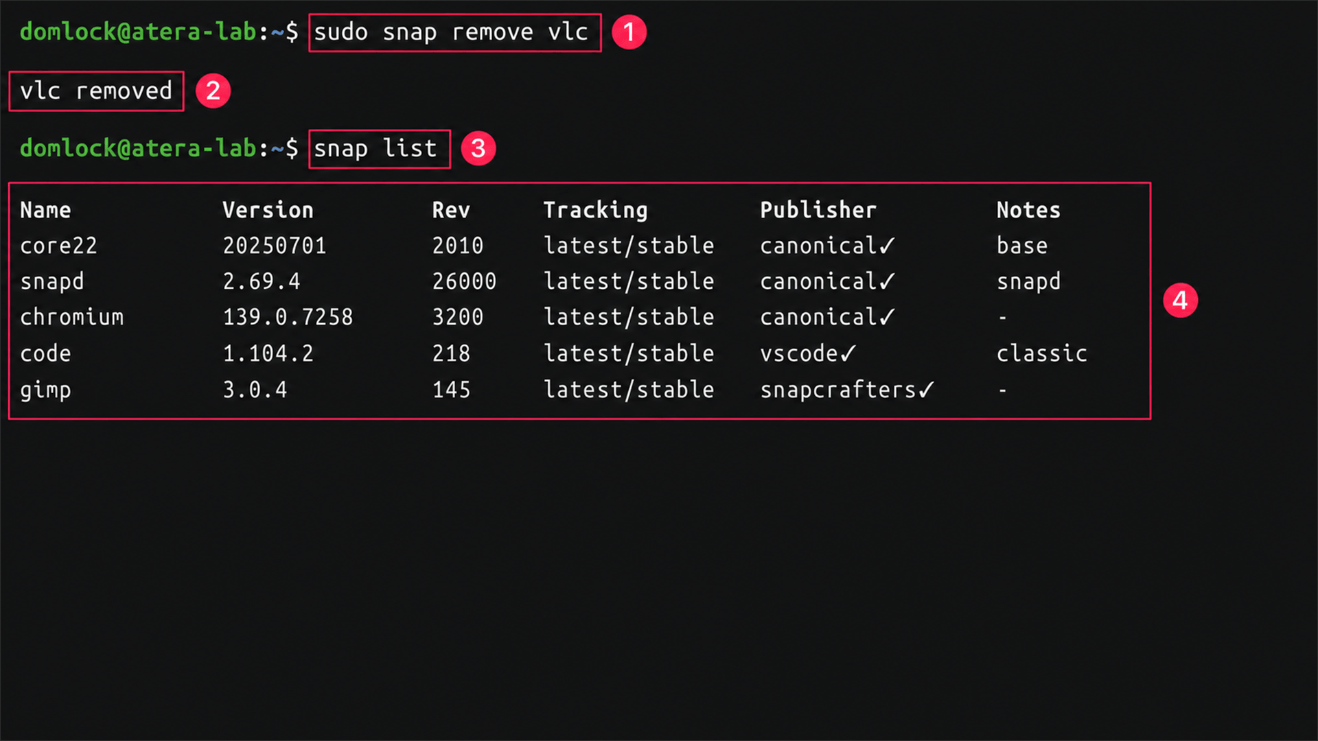 Remove Snap package from command line Remove Snap package from command line