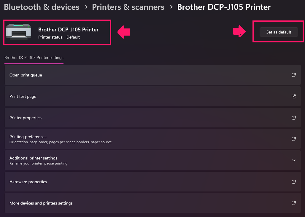 Set printer as default in Windows 11 Set printer as default in Windows 11