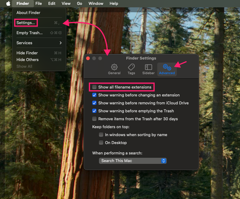 Show all filenames on macOS Show all filenames on macOS