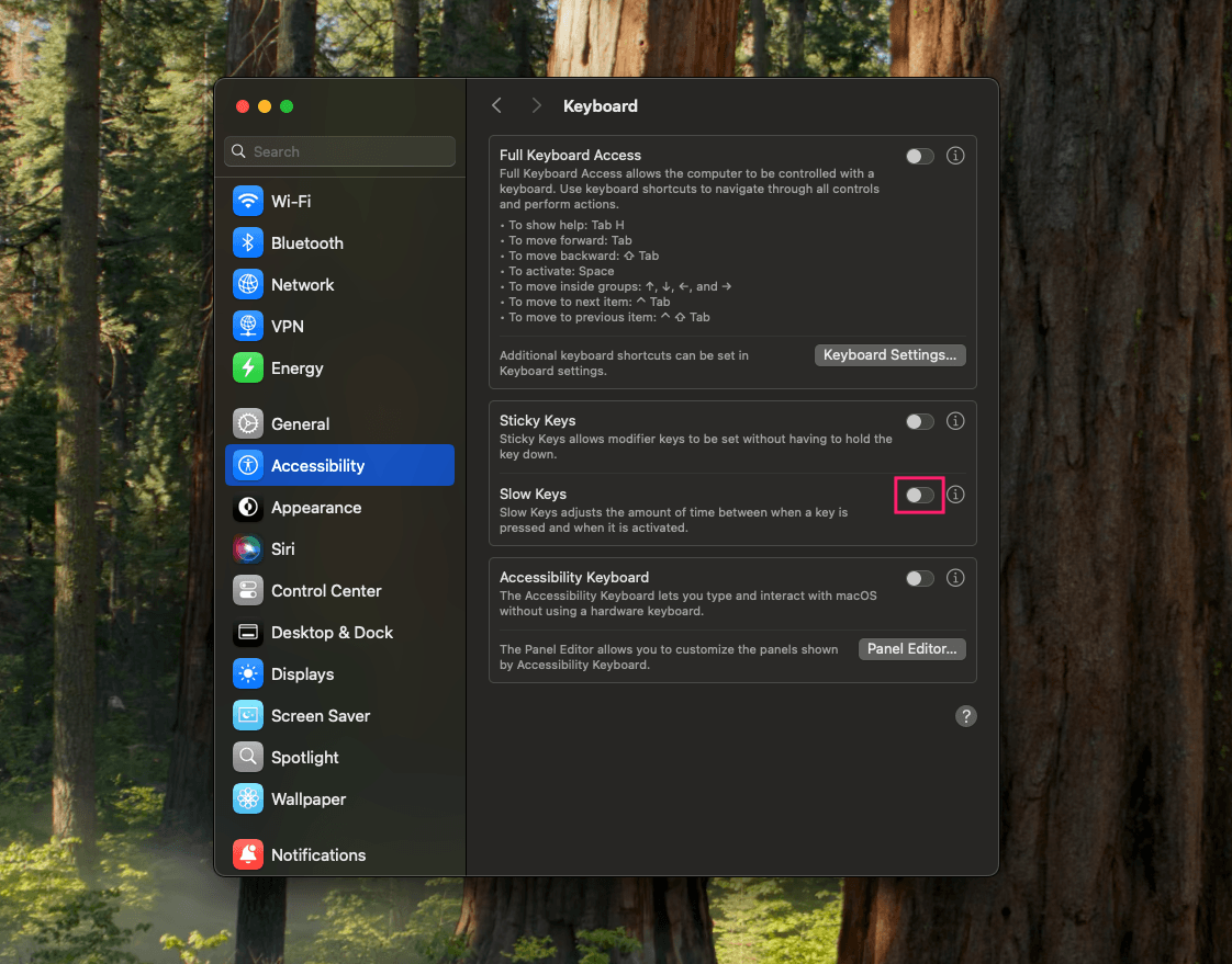 Slow keys toggle on Mac Slow keys toggle on Mac