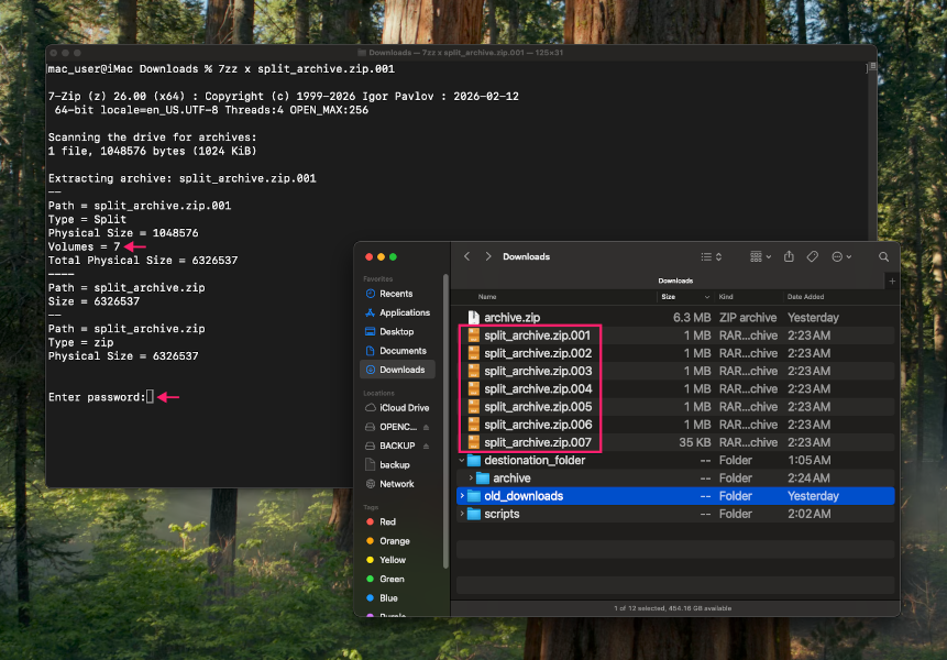 Split files in archive directory Split files in archive directory