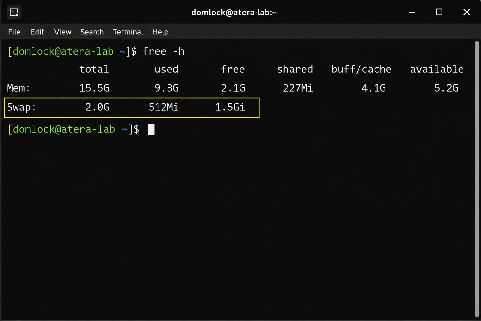 Swap line in free command Swap line in free command