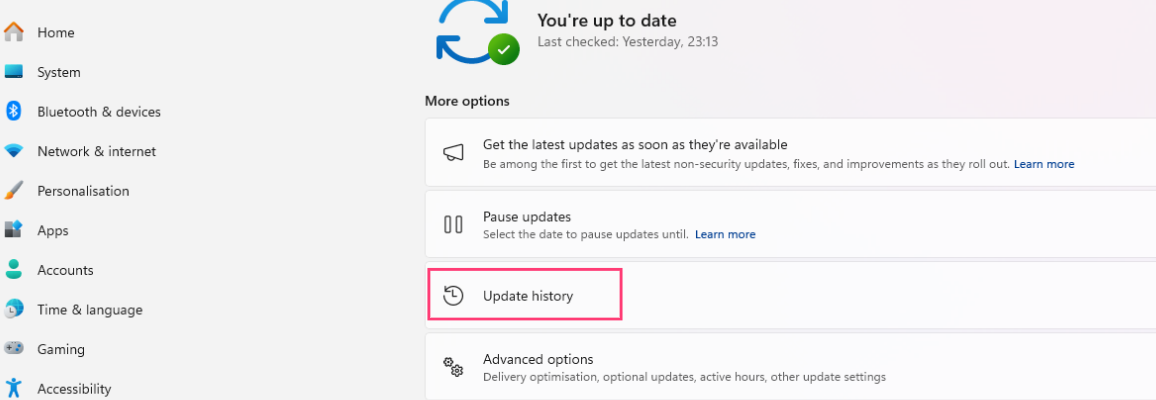 Update History Update History
