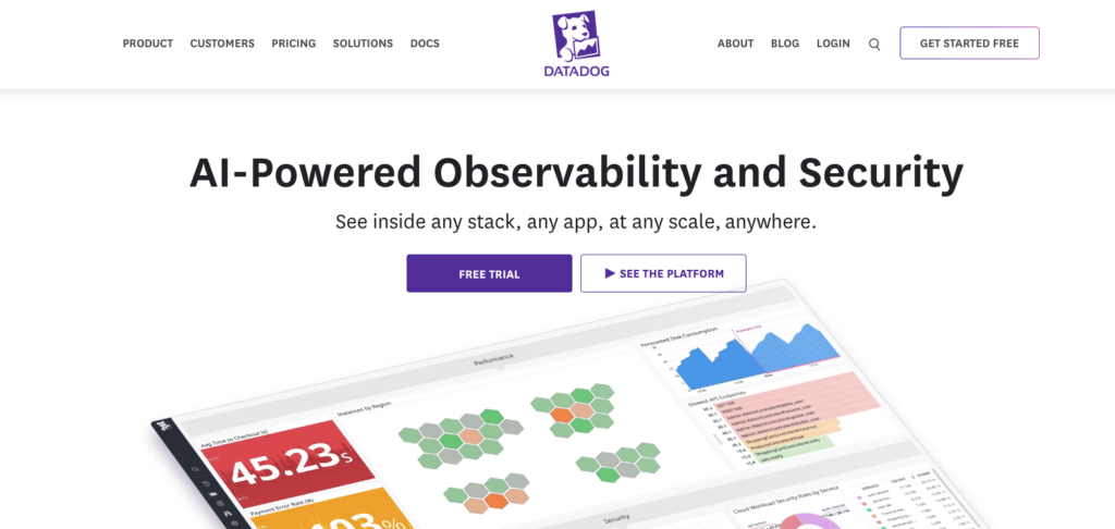 Datadog homepage