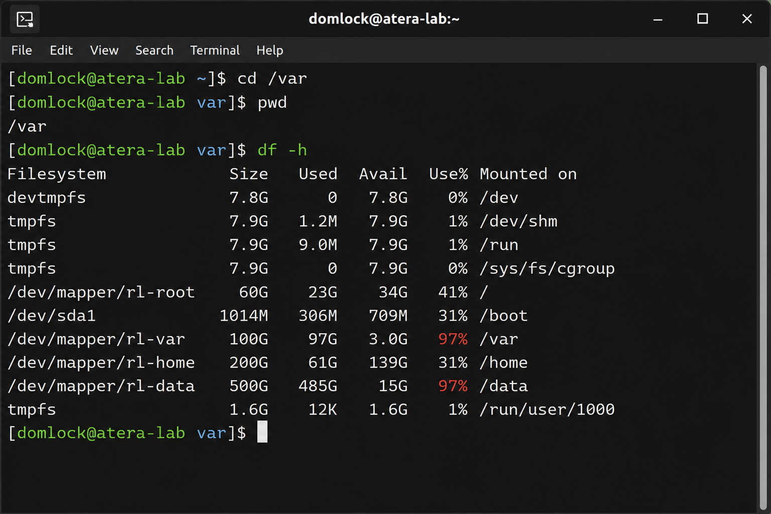 df -h command in Linux df -h command in Linux