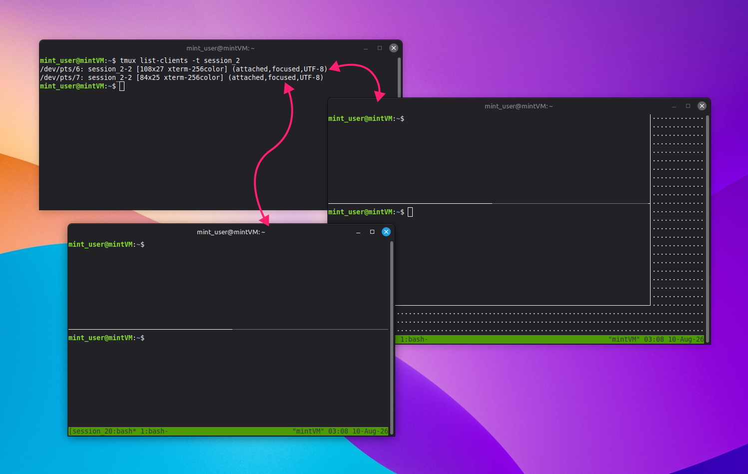 list-clients command on tmux list-clients command on tmux
