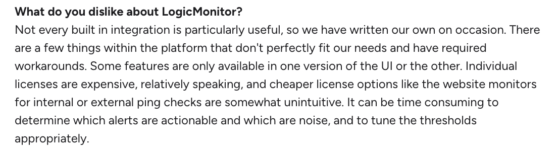Wren D. comment on LogicMonitor