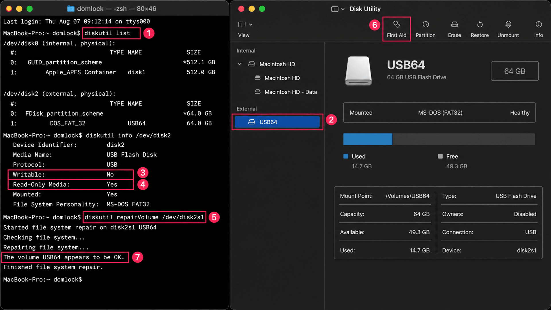 macOS disk utility commands