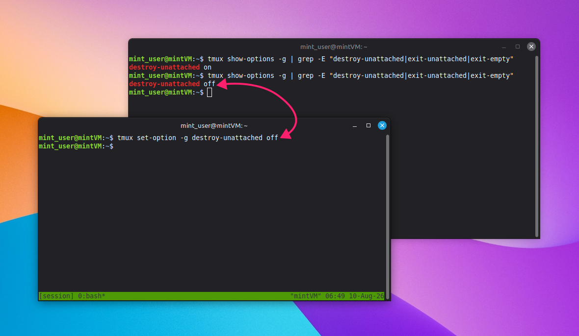 set-option command on tmux set-option command on tmux
