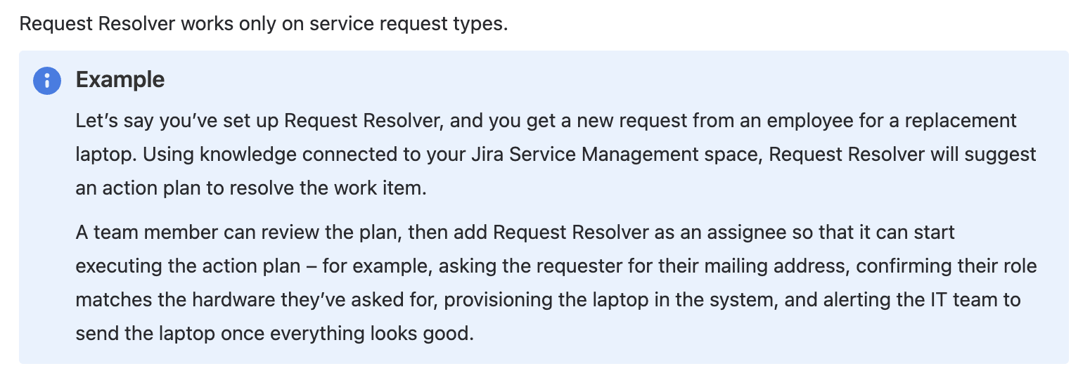 Jira Request Resolver screenshot a screenshot of a text message from a customer